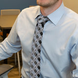 Star Wars Boba Fett Blue and Gray Plaid Tie