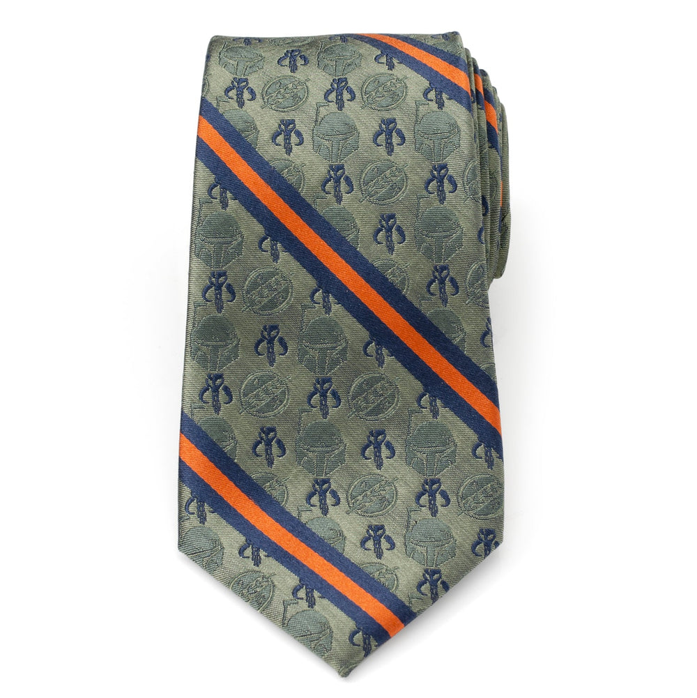 Star Wars Boba Fett Mythosaur Green, Orange, and Blue Striped Tie - Cufflinks.com - Flyclothing LLC