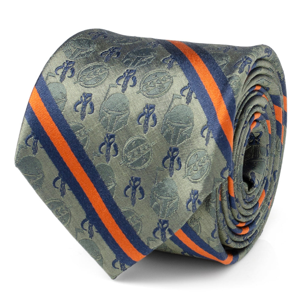 Star Wars Boba Fett Mythosaur Green, Orange, and Blue Striped Tie - Cufflinks.com - Flyclothing LLC