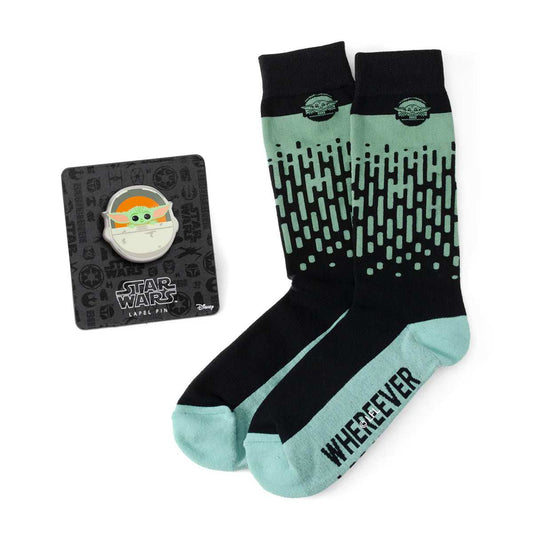 Star Wars Grogu Dress Socks and Lapel Pin Gift Set - Cufflinks.com - Flyclothing LLC