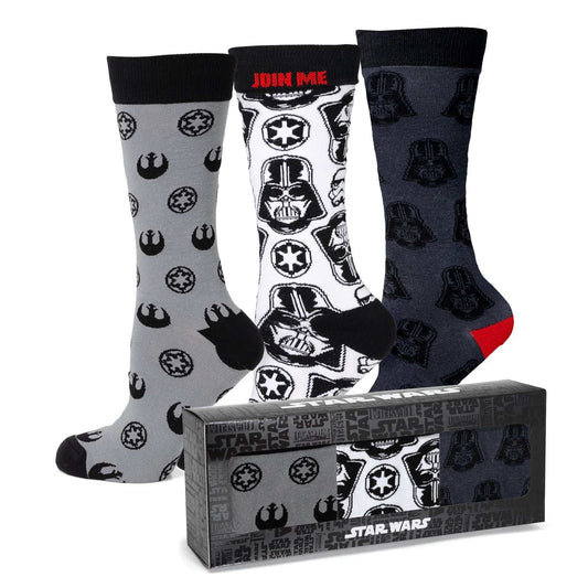 Star Wars Darth Vader Black, White, and Gray Dress Socks and Lapel Pin Gift Set - Cufflinks.com - Flyclothing LLC