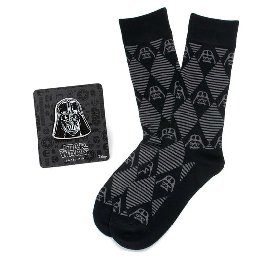 Star Wars Darth Vader Black Argyle Dress Socks and Lapel Pin Gift Set - Cufflinks.com - Flyclothing LLC