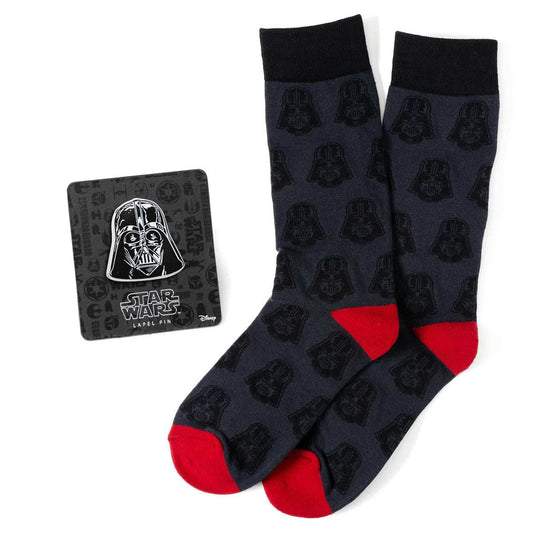 Star Wars Darth Vader Black and Red Dress Sock and Lapel Pin Gift Set - Cufflinks.com - Flyclothing LLC