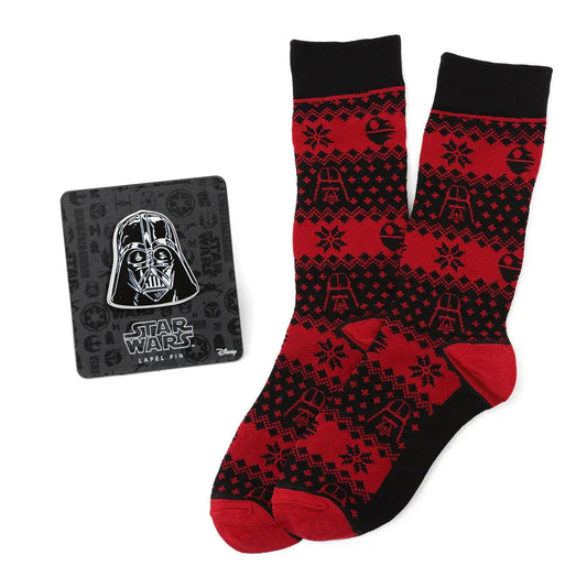 Star Wars Darth Vader Red and Black Holiday Dress Socks and Lapel Pin Gift Set - Cufflinks.com - Flyclothing LLC
