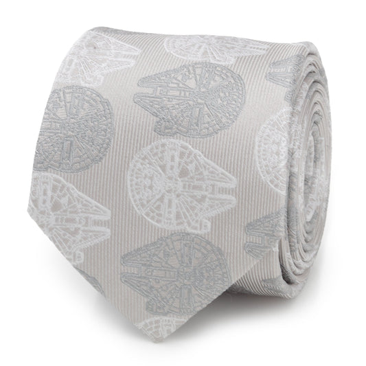 Star Wars Millennium Falcon White and Gray Checkered Tie