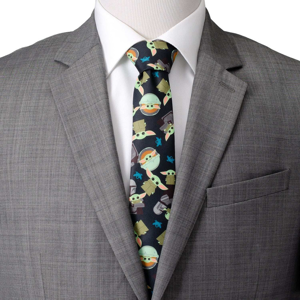 Mando Grogu Navy Men's Tie - Cufflinks.com - Flyclothing LLC