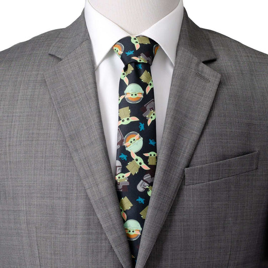 Mando Grogu Navy Men's Tie - Cufflinks.com - Flyclothing LLC