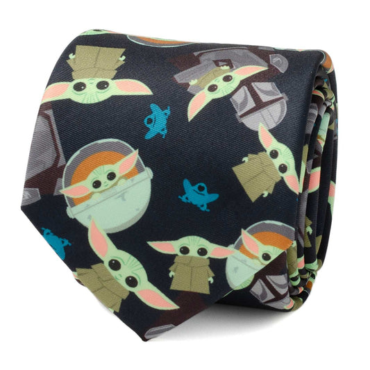 Mando Grogu Navy Men's Tie - Cufflinks.com - Flyclothing LLC