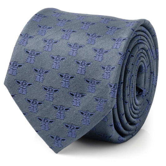 Star Wars Grogu Blue Tonal Tie - Cufflinks.com - Flyclothing LLC