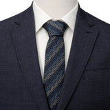 Star Wars Grogu Outline Striped Navy Tie