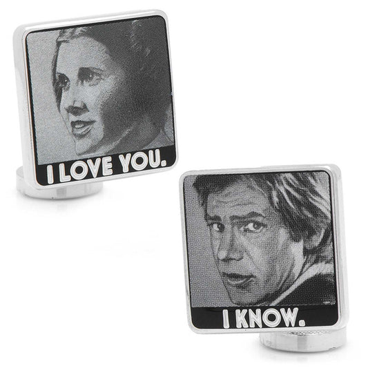 Star Wars Princess Leia and Han Solo "I Love You / I Know" Photo Cufflinks