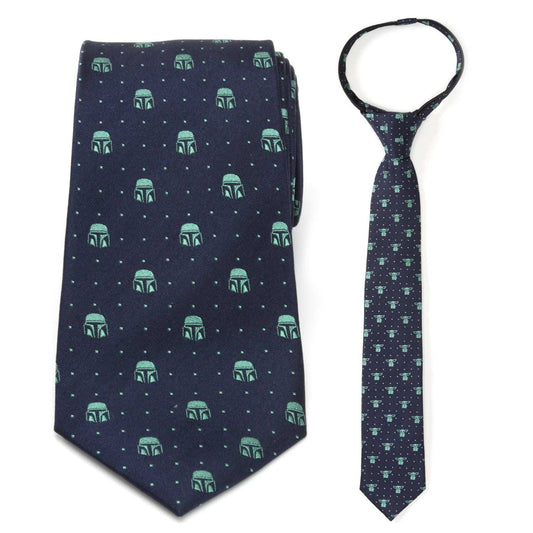Star Wars Mandalorian and Grogu Zipper Tie Father and Son Gift Set - Cufflinks.com - Flyclothing LLC