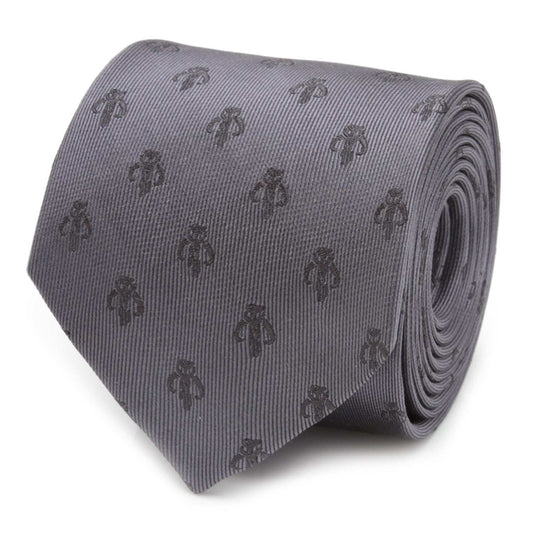 Star Wars Mandalorian Mythosaur Gray Silk Tie - Cufflinks.com - Flyclothing LLC
