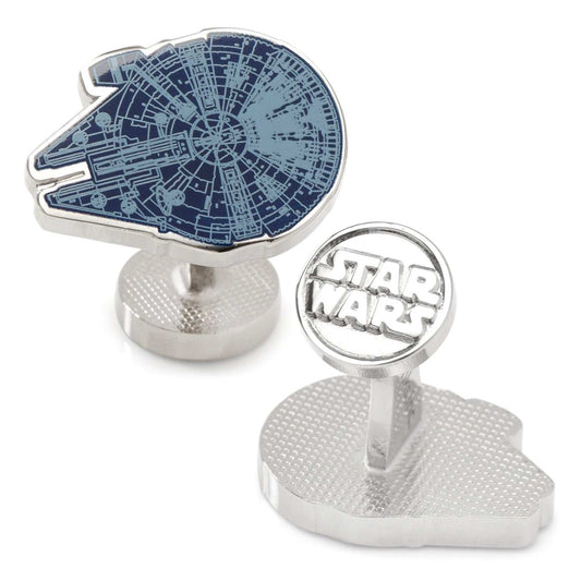 Star Wars Millennium Falcon Blueprint Cufflinks - Cufflinks.com - Flyclothing LLC