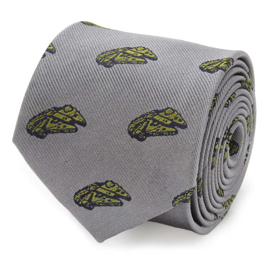 Star Wars Millennium Falcon and TIE Fighter Gray Tie - Cufflinks.com - Flyclothing LLC
