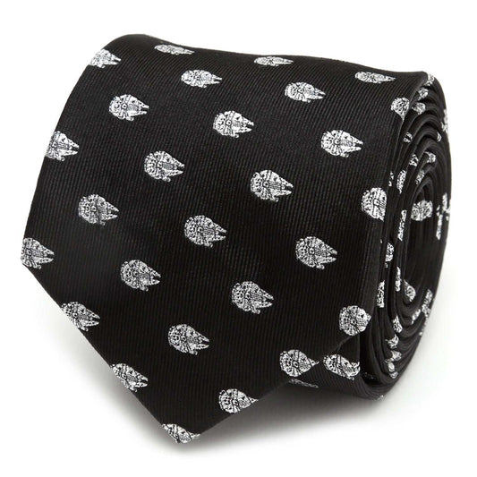 Star Wars Millennium Falcon Metallic Silver and Black Tie - Cufflinks.com - Flyclothing LLC