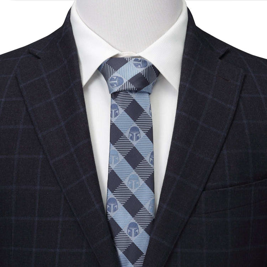 Star Wars Mandalorian Blue and Black Plaid Tie - Cufflinks.com - Flyclothing LLC