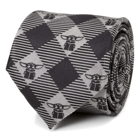Star Wars Grogu Black Plaid Tie - Cufflinks.com - Flyclothing LLC