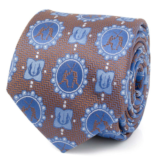 Star Wars Obi-Wan Kenobi and Anakin Skywalker LIGHTSABER Battle Blue Tie - Cufflinks.com - Flyclothing LLC