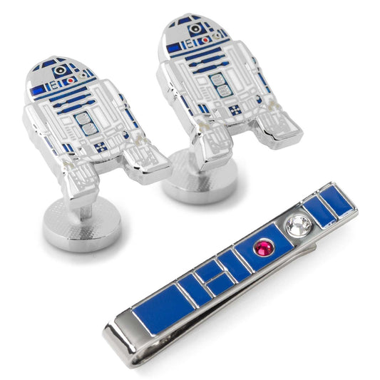 Star Wars R2-D2 Cufflinks and Blue Tie Bar Gift Set - Cufflinks.com - Flyclothing LLC