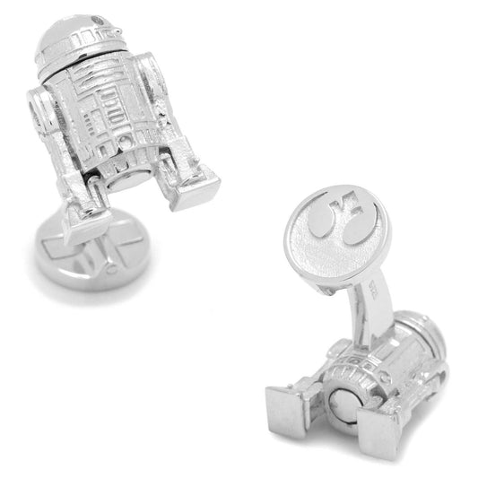 Star Wars R2-D2 Sterling Silver 3D Cufflinks - Cufflinks.com - Flyclothing LLC