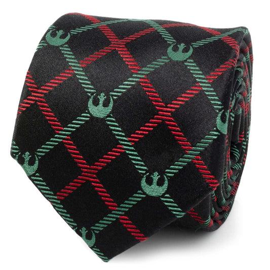 Star Wars Rebel Alliance Crest Red, Green, and Black Plaid Tie - Cufflinks.com - Flyclothing LLC