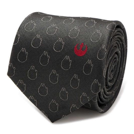 Star Wars Rebel Alliance and Millennium Falcon Gray Tie with Red Crest - Cufflinks.com - Flyclothing LLC