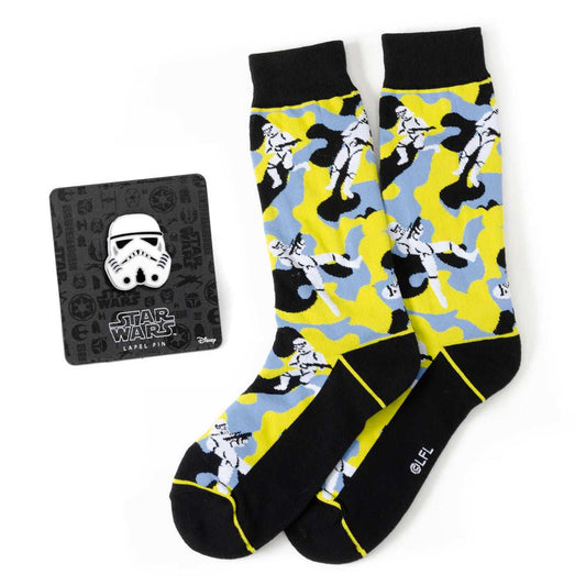 Star Wars Stormtrooper Yellow Camo Dress Socks and Lapel Pin Gift Set - Cufflinks.com - Flyclothing LLC