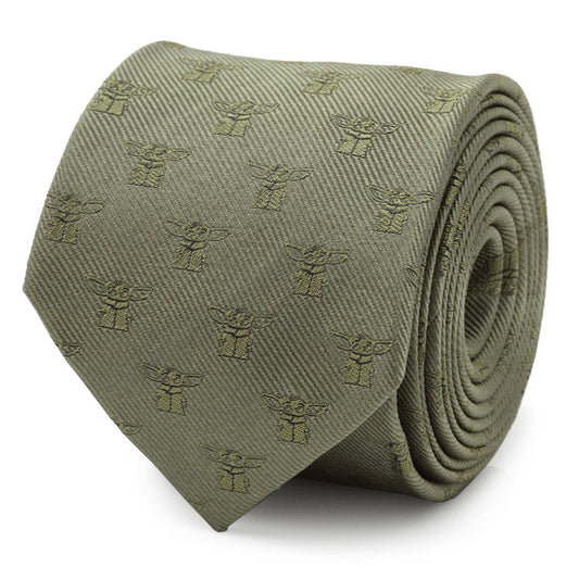 Star Wars Grogu Sage Green Tie - Cufflinks.com - Flyclothing LLC