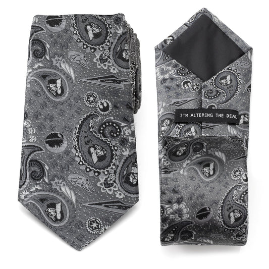 Star Wars Darth Vader Gray Paisley Tie