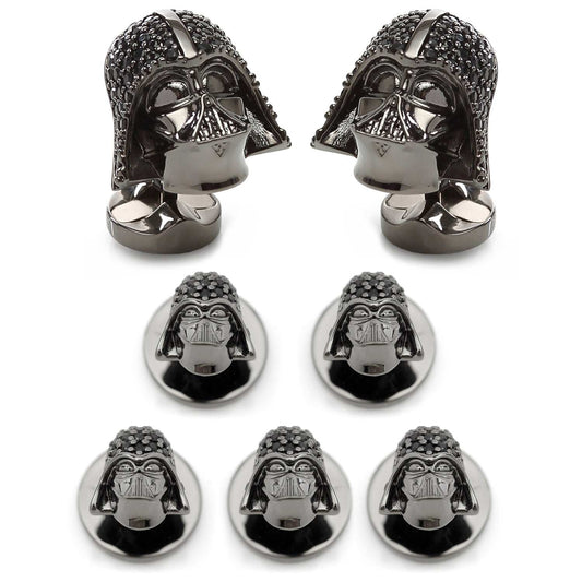 Star Wars Darth Vader Crystal 3D Cufflinks and 5-Stud Set - Cufflinks.com - Flyclothing LLC