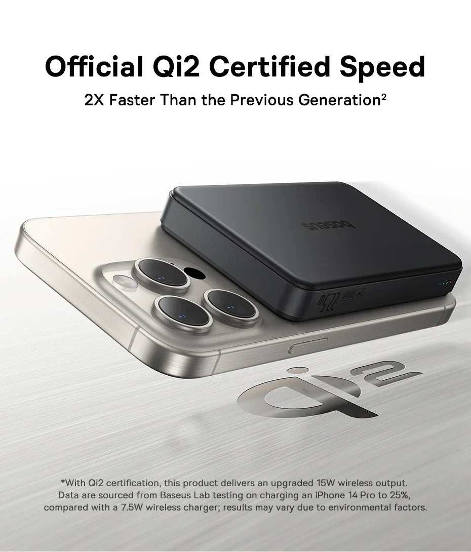 Baseus Magnetic Power Bank 22.5W Type C PowerBank Qi2 15W Wireless Charging External Battery For iPhone 16 15 14 13 Pro Max - ZeeBelle.com - Flyclothing LLC