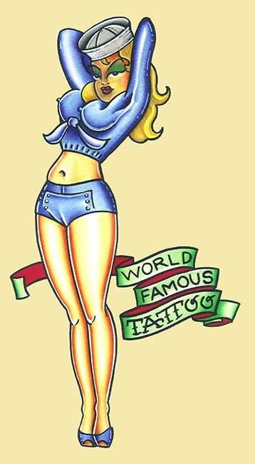 Black Market Art Company Sailor Girl Tattoo Print - Black Market Art Company - Flyclothing LLC