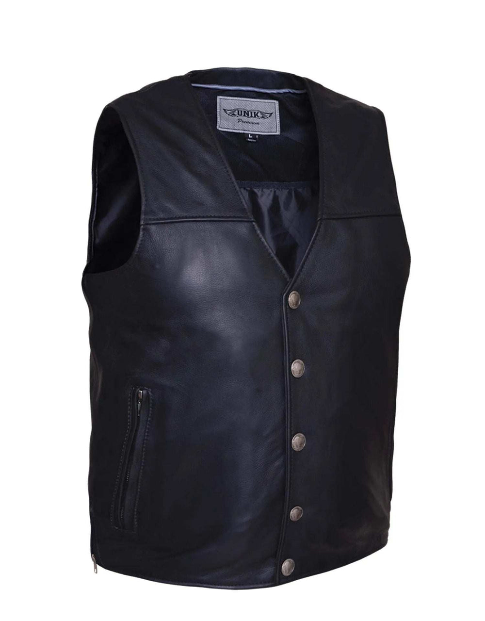 Santa Fe - Mens Premium Leather Vest - Unik Just for Bikers - Flyclothing LLC