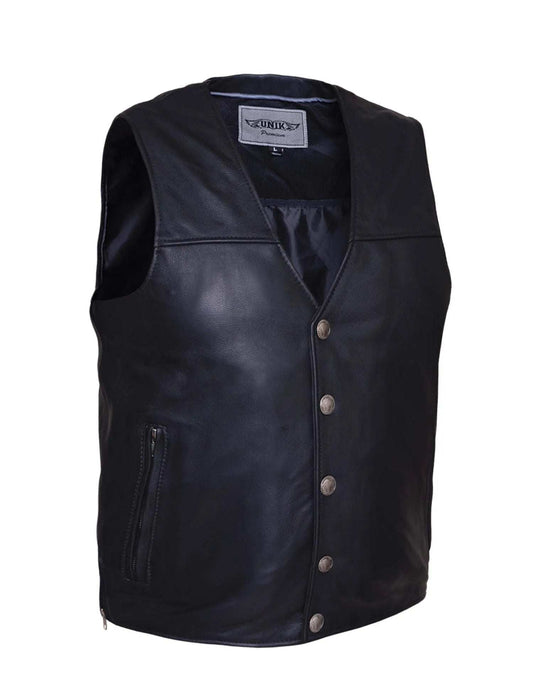 Santa Fe - Mens Premium Leather Vest - Unik Just for Bikers - Flyclothing LLC
