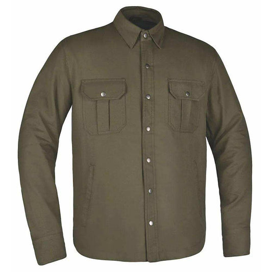 Sargeant - Mens Green Armored Flannel - Unik Just for Bikers - Flyclothing LLC