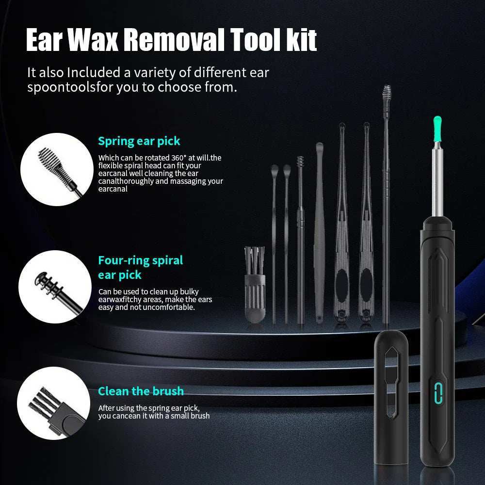 Ear Cleaner with Camera Set HD Ear Sticks Otoscope USB C Charging Endoscope Wax Removal Tool Earpick Ear Cleaning Set NK3 Pro - ZeeBelle.com - Flyclothing LLC