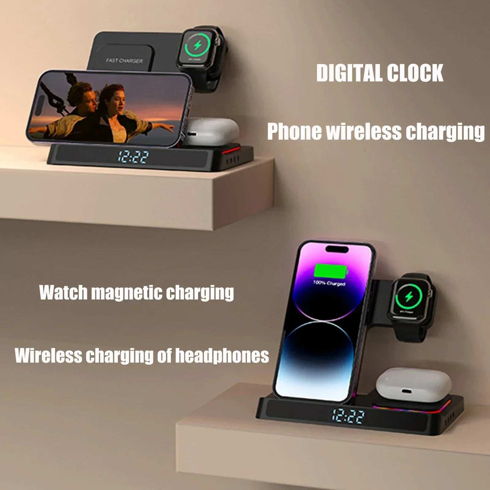 4 in 1 Foldable Wireless Charger Stand For IPhone 15 14 13 12 for Apple Watch 9 8 Airpods Pro iWatch Fast Charging Dock Station - ZeeBelle.com - Flyclothing LLC