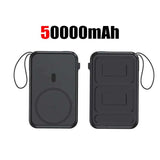 50000mah Mobile Power Bank 22.5w Fast Charging For Magsafe Wireless Charging Built-in Cables Portable Power Bank For IPhone - ZeeBelle.com - Flyclothing LLC