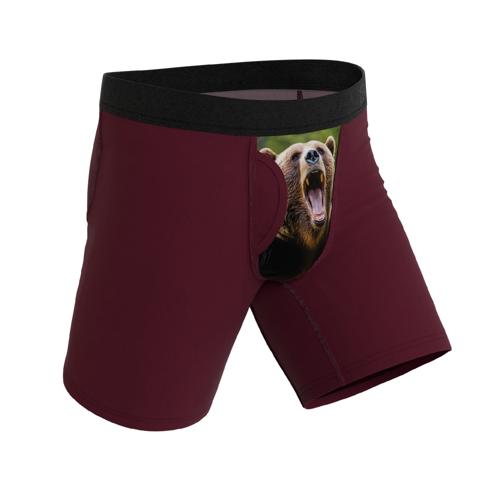 The Scare Bear | Grizzly Bear Long Leg Ball Hammock® Pouch Underwear With Fly - Shinesty - Flyclothing LLC