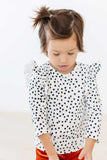 Scattered Dot L/S Ruffle Tee - Mila & Rose ® - Flyclothing LLC