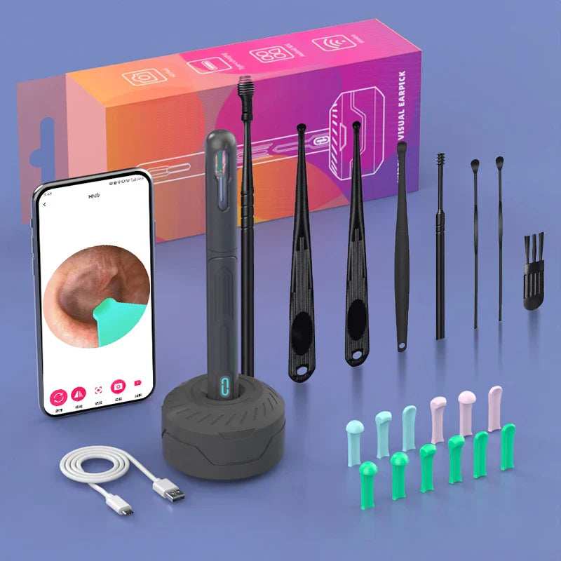 Ear Cleaner with Camera Set HD Ear Sticks Otoscope USB C Charging Endoscope Wax Removal Tool Earpick Ear Cleaning Set NK3 Pro - ZeeBelle.com - Flyclothing LLC