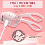 Electric Eyelash Curler USB Charging Model Fast Heating Portable Eye Lash Perm Shaping and Lasting Curling Thermal Eyelash Clip - ZeeBelle.com - Flyclothing LLC