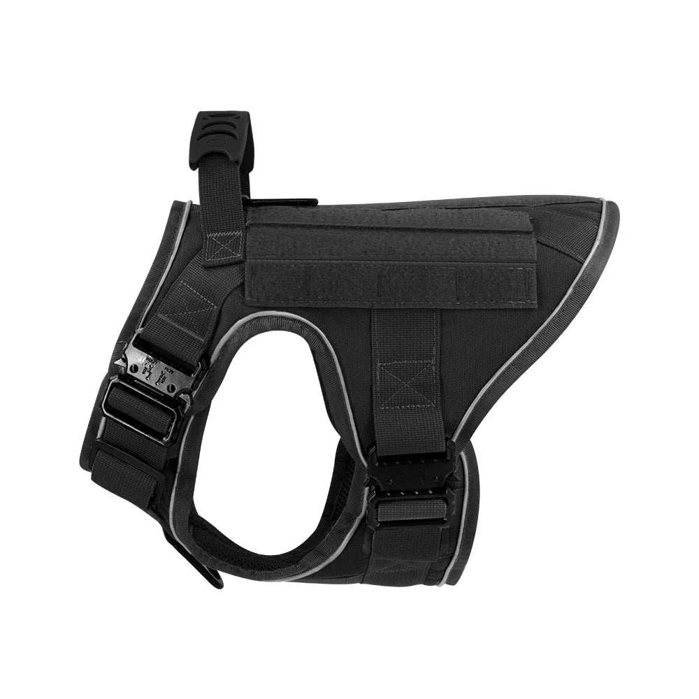 4 Metal Buckles Dog Harness Reflective Military Tactical Pet Training Walking Vest Soild Harnesses with Handle For Large Dogs - ZeeBelle.com - Flyclothing LLC