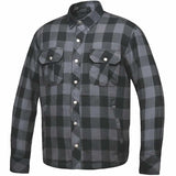 Sentry - Mens Black & Gray Armored Flannel - Unik Just for Bikers - Flyclothing LLC