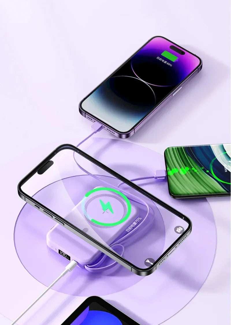 50000mah Mobile Power Bank 22.5w Fast Charging For Magsafe Wireless Charging Built-in Cables Portable Power Bank For IPhone - ZeeBelle.com - Flyclothing LLC
