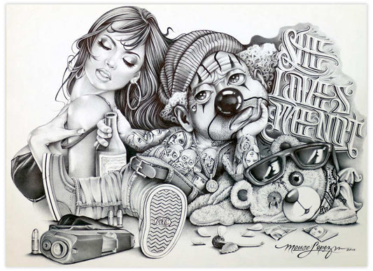 Black Market Art Company She Loves Me Not Print - Black Market Art Company - Flyclothing LLC