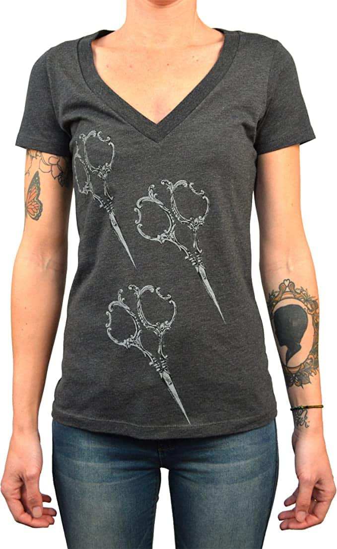 Black Market Art Company Shears Women's V-Neck T-Shirt - Black Market Art Company - Flyclothing LLC