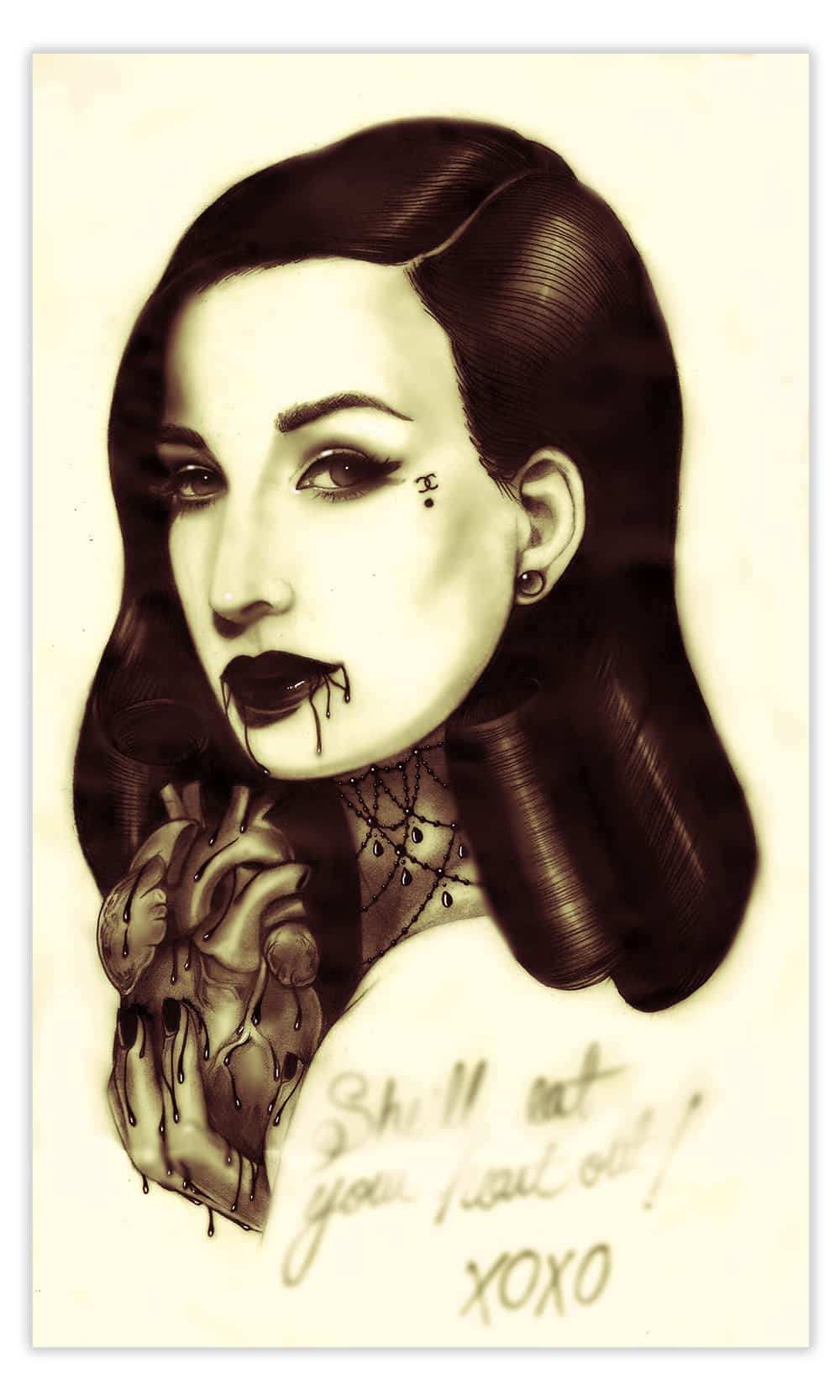 Black Market Art Company She’ll Eat Your Heart Out Print - Black Market Art Company - Flyclothing LLC