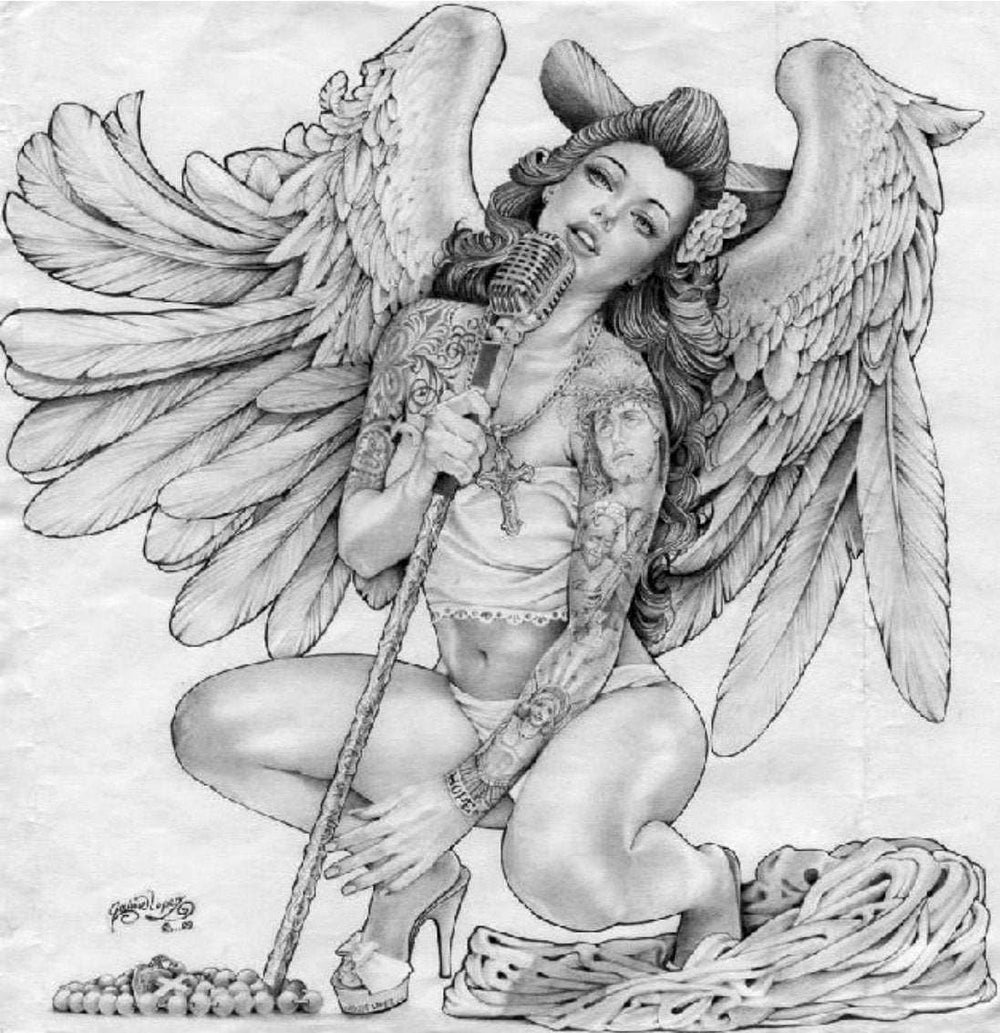 Black Market Art Company Singing Angel Print - Black Market Art Company - Flyclothing LLC
